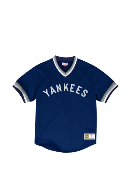 Tricou Mitchell & Ness cu decolteu în V albastru