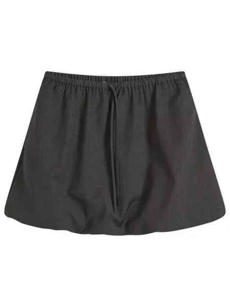 Sznurek ściągający spódnica mini Samsoe Samsoe w kolorze melanż szara