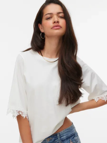 VERO MODA Tričko VMLYLA' biela