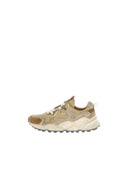 Sneakersy Flower Mountain skórzane w kwiatki beżowe