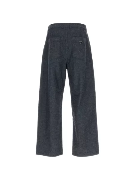 Pantaloni Prada cu autograf albastru