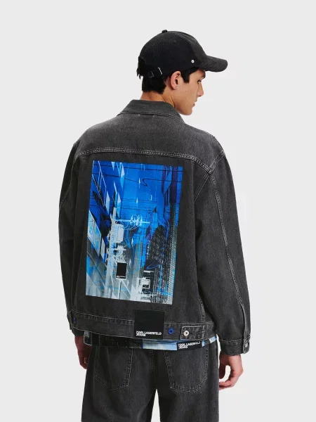 Джинсова куртка Karl Lagerfeld Jeans чорний
