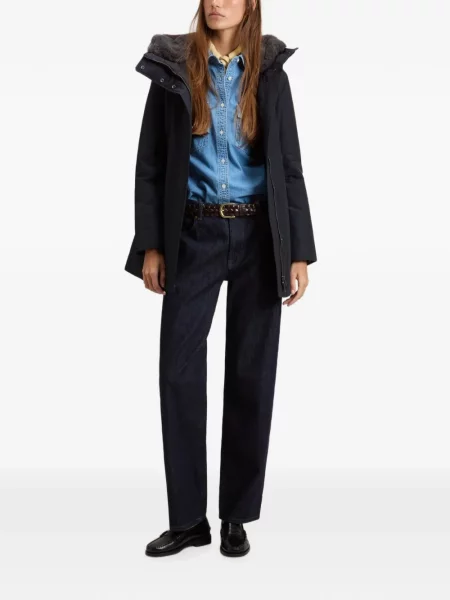 Geacă parka Woolrich cu blană albastru