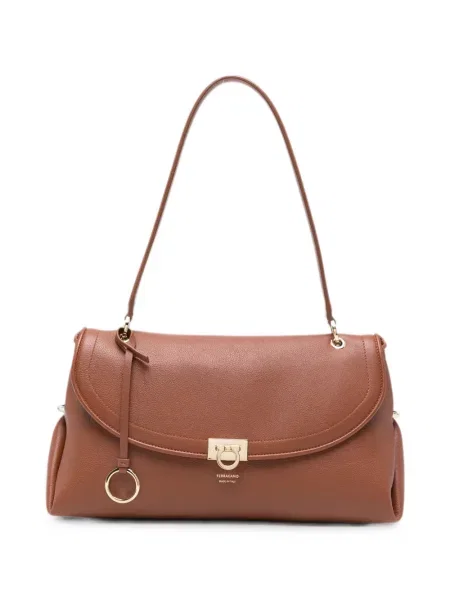 Geantă shopper Ferragamo din piele maro