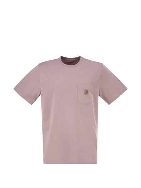 Tricou Carhartt Wip cu buzunare aplicate cu autograf roz
