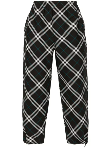 Kostkované retro kalhoty Burberry hnědé