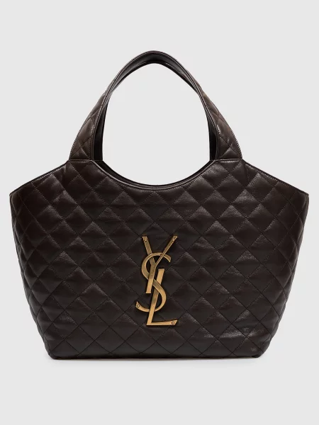 Шкіряна сумка-тоут ICARE Saint Laurent коричнева