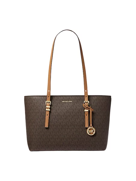 Torebka Michael Kors skórzana z nadrukiem brązowa