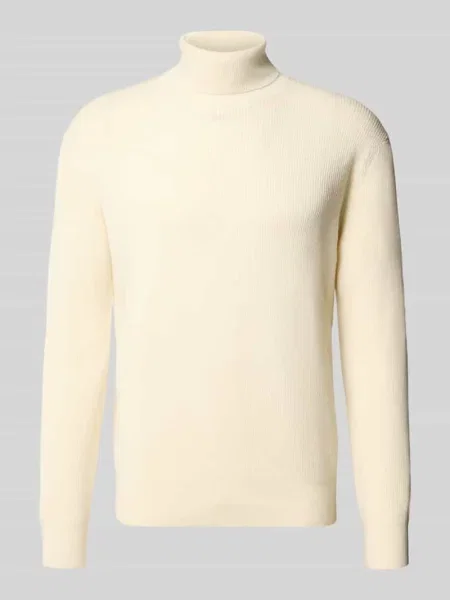 Sweter z golfem o kroju regular fit z czystej wełny Manuel Ritz biały