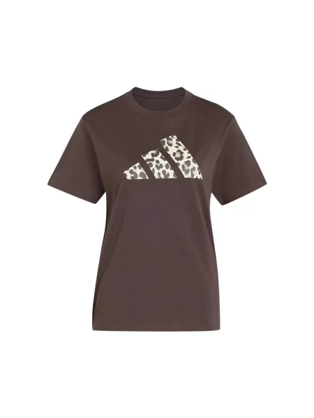 Tricou Adidas cu imprimeu animal print maro