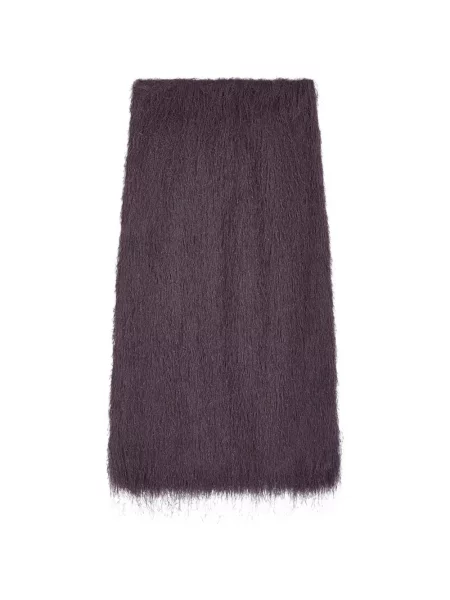 Fustă midi Dries Van Noten cu franjuri până la genunchi violet