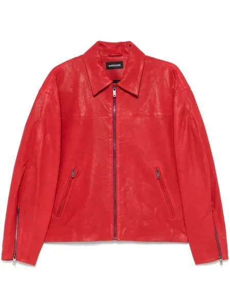 Kurtka skórzana Mainless czerwona