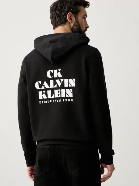 Calvin Klein Jeans bluza z kapturem czarna