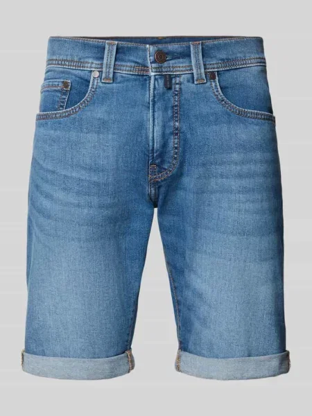 Szorty o kroju regular fit w stylu denimu Pierre Cardin niebieskie