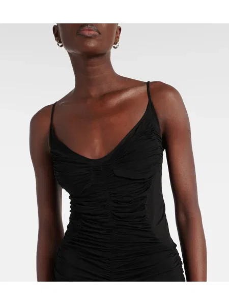 Rochie midi Mugler plasă până la genunchi de costum negru