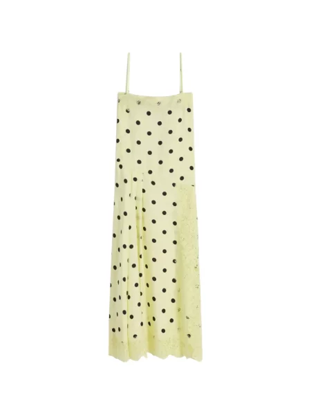 Rochie Sportmax cu buline din dantelă de costum galben