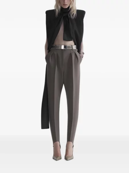 Top Mugler drapat negru