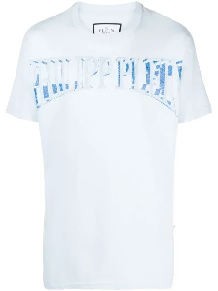 Tricou Philipp Plein cu imagine albastru