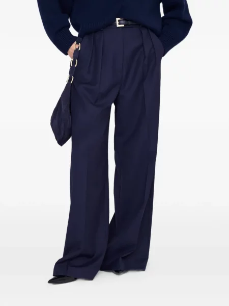 Pantaloni Anine Bing plisate albastru