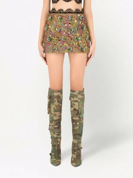 Fustă Dolce & Gabbana din jacard verde