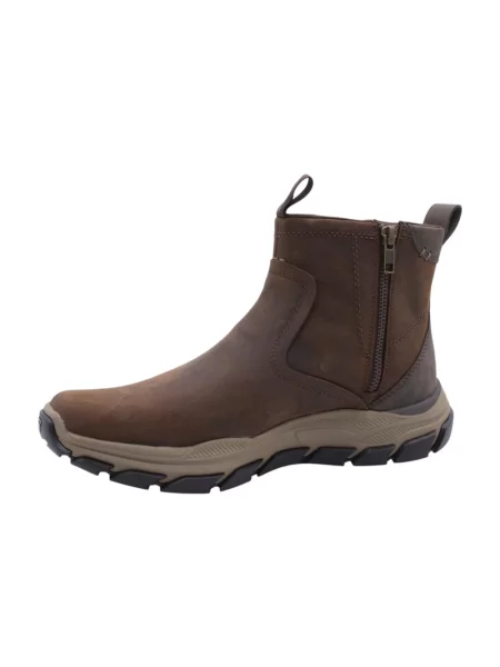 Botki Skechers skórzane brązowe