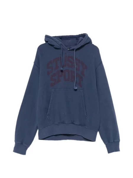 Hanorac cu glugă Stüssy cu imagine albastru