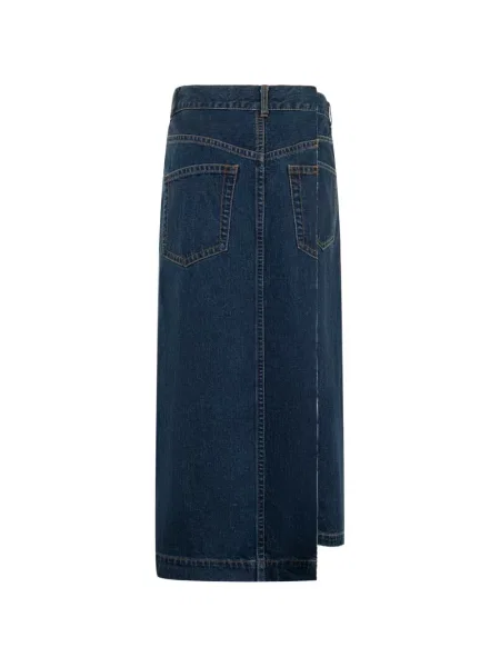 Fusta maxi Sacai asimetrică albastru