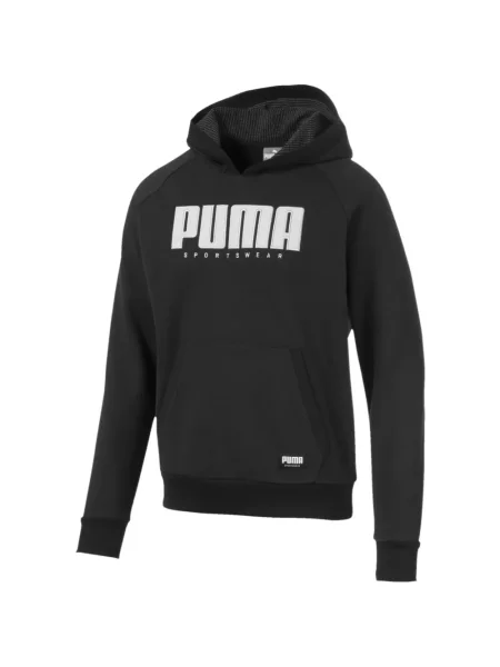 Hanorac cu glugă Puma din fleece negru