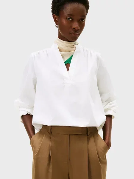 Блуза Tommy Hilfiger з попліну біла