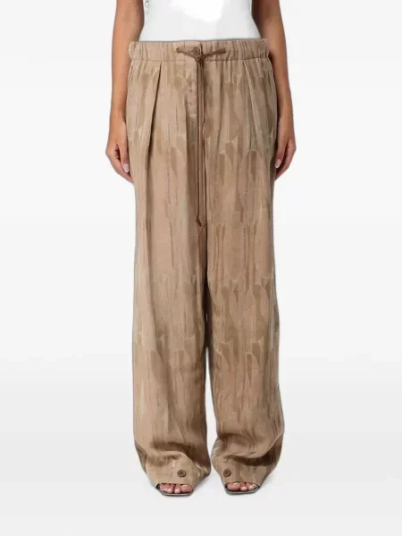 Pantaloni Emporio Armani din jacard maro