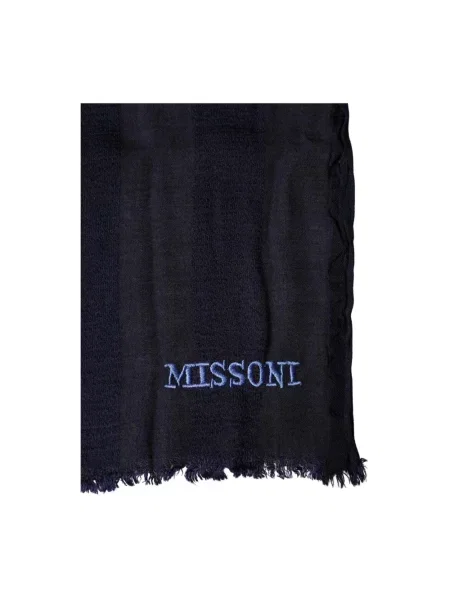 Szal Missoni wełniana niebieska