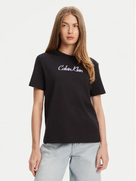 Тениска Calvin Klein Jeans дамска черно