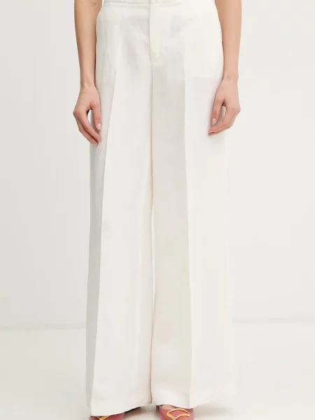 Twinset pantaloni cu in bej