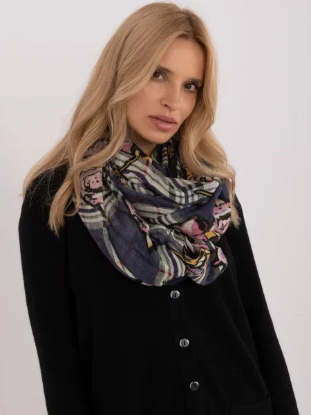 Fular Fashionhunters în carouri albastru