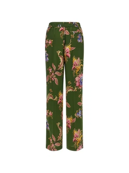 Pantaloni Etro cu model floral cu imagine verde