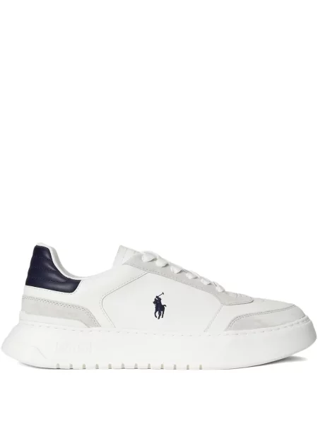 Briaunotas pusiau užtrauktukas zomšinės bokseriai Polo Ralph Lauren balta