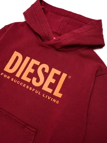 Bluza z kapturem dziecięca Diesel czerwona