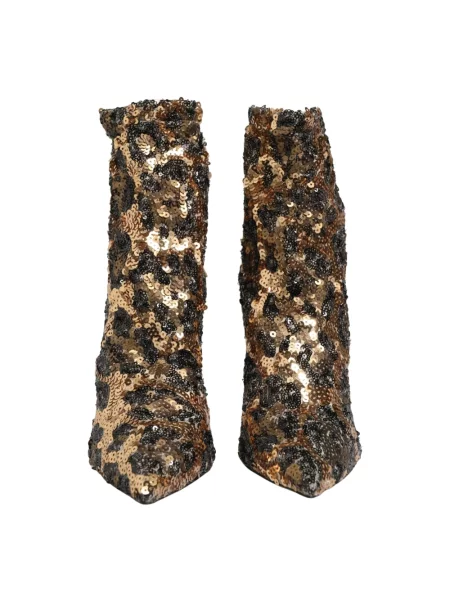 Krótkie botki Dolce And Gabbana skórzane żółte