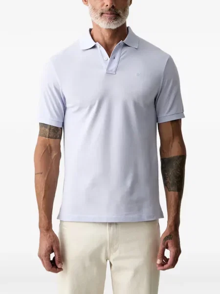 Tricou polo Hackett London cu broderie violet