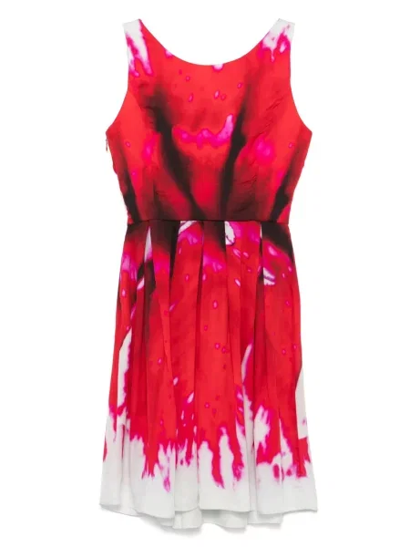 Plisované oblekové šaty Moschino Pre-owned červené
