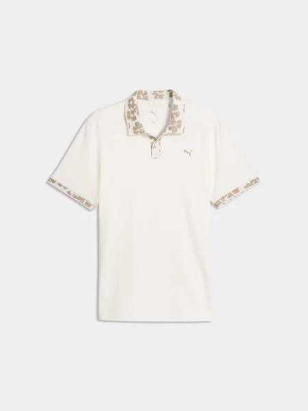 Спортивна футболка PUMA Modalon Floral Rib Polo комбінований верх білий