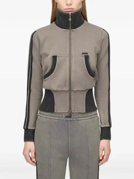 Decupat geacă bomber Adidas alergare gri