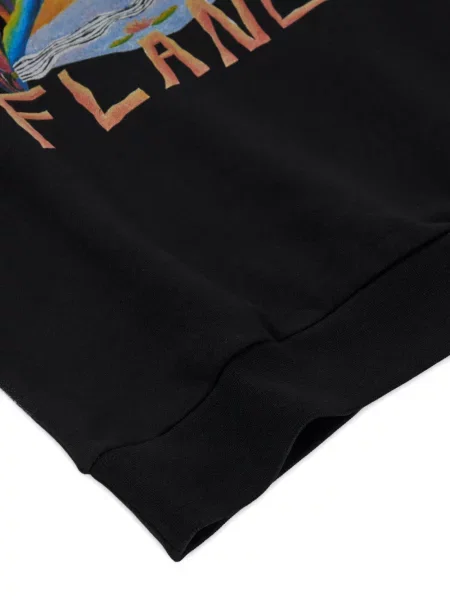 Grafic hanorac cu glugă Flâneur cu broderie negru
