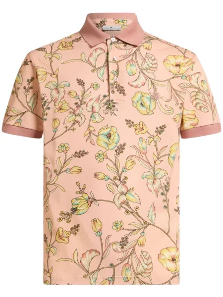 Polo Etro cu model floral roz