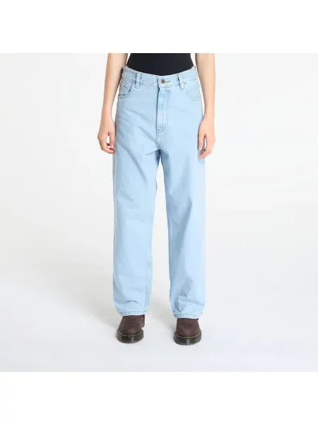 Pantaloni Carhartt WIP W Brandon Pant Blue Heavy Stone Bleached XS albastru