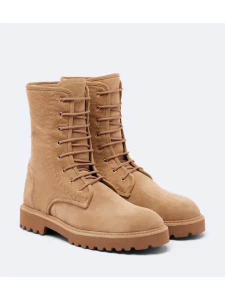 Botine Max Mara din piele de căprioară maro