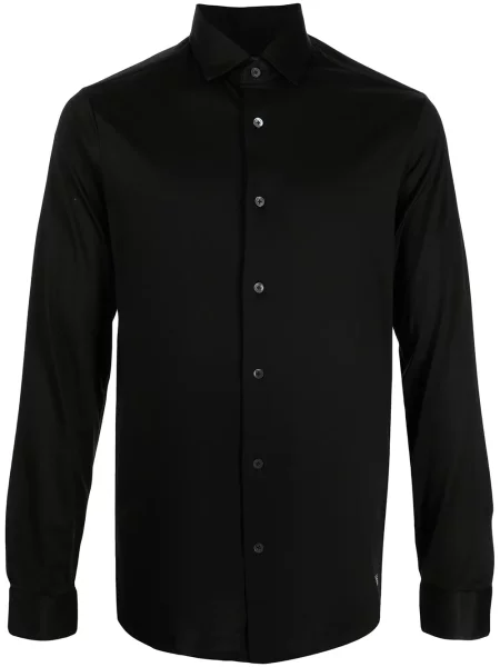 Cămașă Emporio Armani din lyocell negru