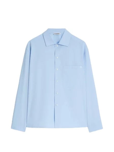 Cămașă Jil Sander cu broderie albastru