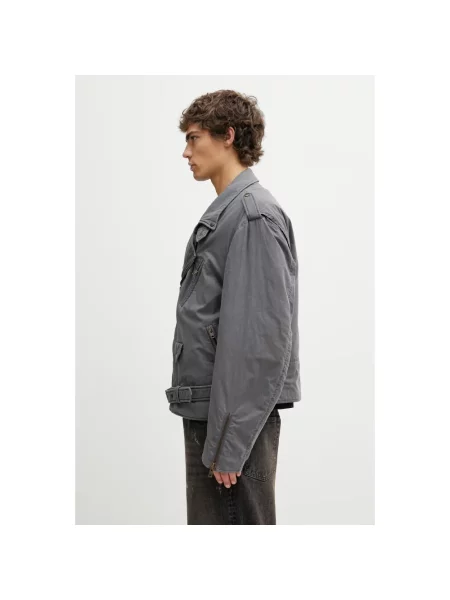 Kurtka skórzana Mm6 Maison Margiela szara