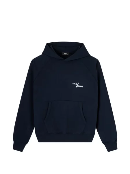 Mikina s kapucňou A.p.c. modrá